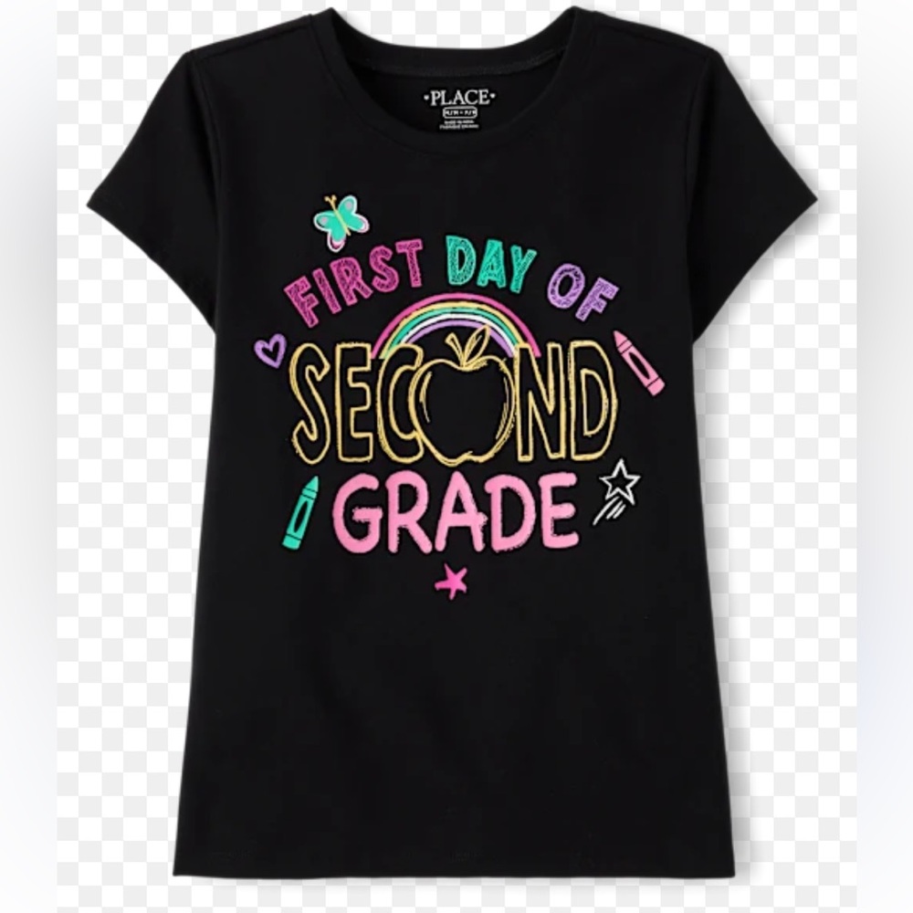 The Children's Place Black 'First Day of Second Grade' Tee size med